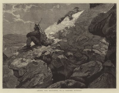 旅人たちの中で、4、強盗の前哨基地（エングレービング 作： English School