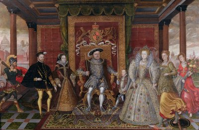 チューダー継承の寓話：ヘンリー8世の家族、c.1589-95 作： English School