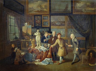 画家のアトリエ 1730年頃 油彩・カンヴァス 作： English School