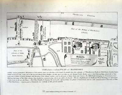 ロバート・ウィルキンソンが出版した「An Elizabethan Plan of Bankside」。 作： English School