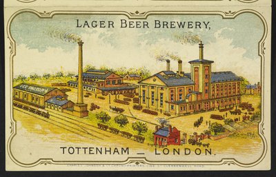 ロンドンのトッテナムにあるオーストリア・バイエルンのラガービール醸造所のイラスト 作： English School