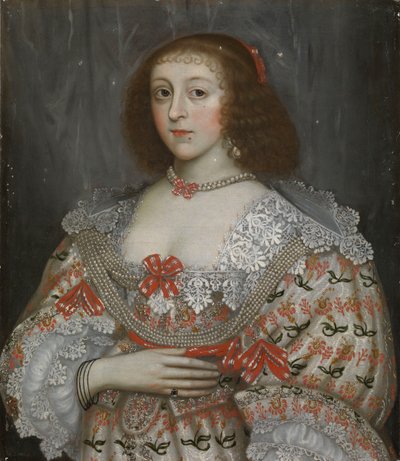 チャールズ1世時代の身元不明の若い女性、1635年頃（油絵） 作： English School
