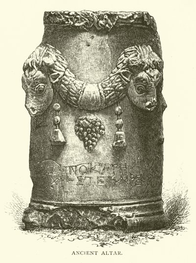 古代の祭壇（エングレービング 作： English School