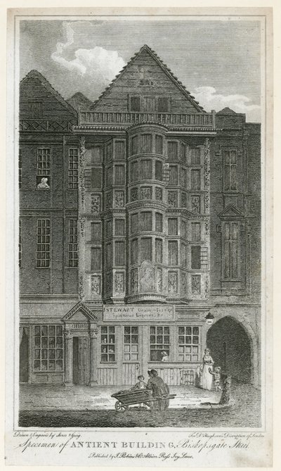 ビショップスゲートストリートの古代の建物 作： English School