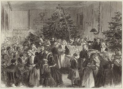 ユニバーシティカレッジホスピタルのクリスマスツリーからの毎年のエンターテイメントと賞品の配布 作： English School