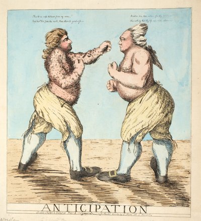 Anticipation, pub.1784年（手彩色銅版画 作： English School