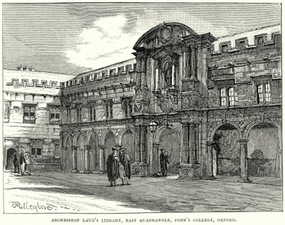 ラウド大司教の図書館、オックスフォード大学ジョーンズ・カレッジ東四角（エングレーヴィング） 作： 英語学校