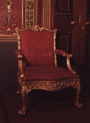 アームチェア、ロバート・アダム設計、トーマス・チッペンデール作、1764年（ギルトウッド） 作： English School