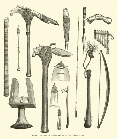 タヒチ人の武器およびその他の道具 作： English School