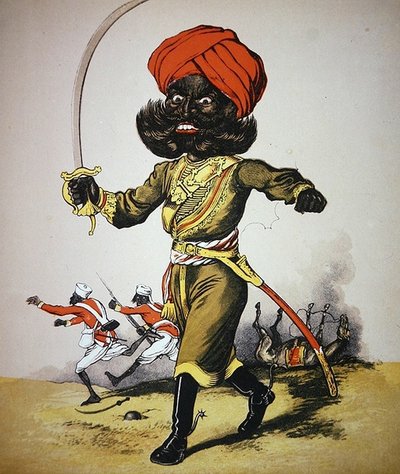 陸海軍ドロルリー」セッコム少佐のイラスト、Frederick Warne & Co.発行、1875年頃（カラーリトグラフ） 作： English School