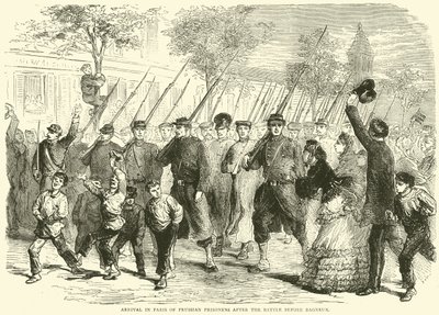 1870年10月、バニュー前の戦いの後、プロイセンの囚人のパリに到着 作： English School