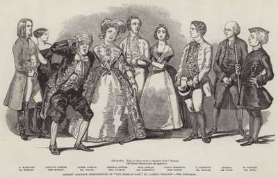 芸術家たちのアマチュア・パフォーマンス「The Heir-at-Law」、セント・ジェームズ・シアター、エピロク（彫刻）。 作： English School