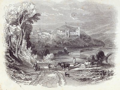 アランデル城と町、「The Illustrated London News」（1845年9月20日）（彫刻） 作： English School