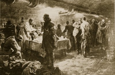 1914〜19年にベルダン要塞の下にある地下貯蔵庫で作業中 作： English School
