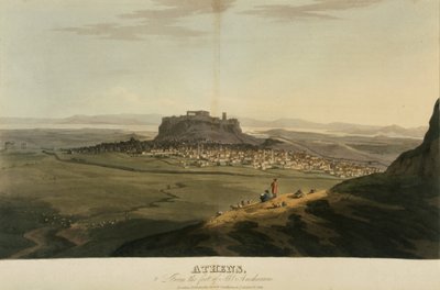 J.C.ホブハウス著「1809年から1810年にかけてのアルバニア、およびコンスタンチノープルへの他の地方を巡る旅」のアテネ挿絵。 作： English School