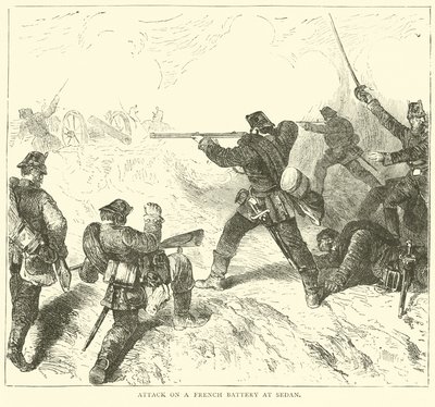 1870年9月、セダンでのフランス軍砲撃 作： English School
