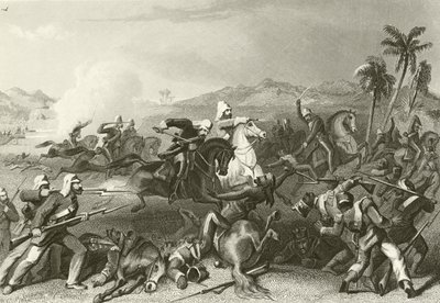ニコルソン将軍の不規則な騎兵隊によるシールコートの反逆者への攻撃 作： English School