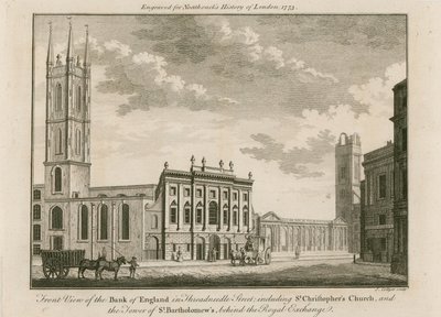 イングランド銀行、イーストウィング、1765年、ロバートテイラー卿により追加 作： English School