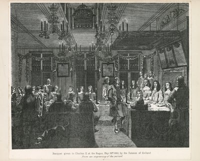 1660年5月30日、オランダの地所からチャールズ2世王に贈られた宴会 作： English School
