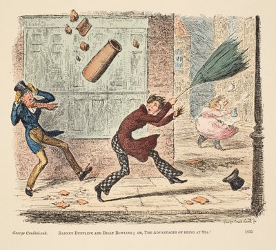 Barney Buntline and Billy Bowling; or, The Advantages of Being at Sea, pub.1835年（手彩色彫刻）。 作： English School