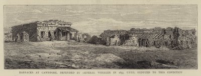 1857年にウィーラー将軍が防衛したCawnporeのバラック、この状態になるまで（彫刻 作： English School