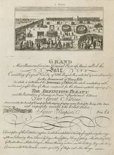 バーソロミューフェア、ロンドン：1806年のフェアの発表 作： English School