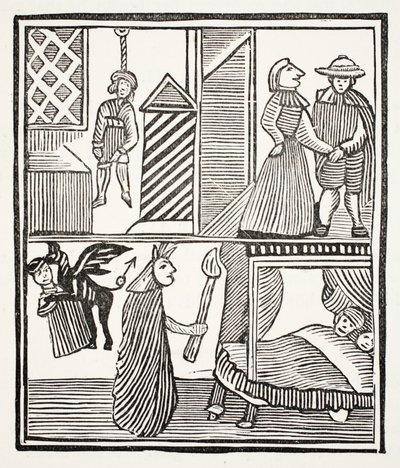 ベートマンズの悲劇、パブ、ジョンアシュトンによる18世紀のチャップブックのイラスト。 1882 作： English School