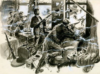 1916年4月、ダブリンのマウントストリートブリッジの戦い 作： English School
