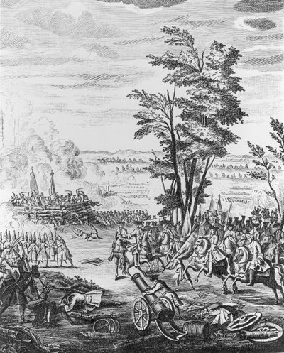 マルプラケの戦い、1709年9月11日、「クイーンアンの歴史」、1740年 作： English School
