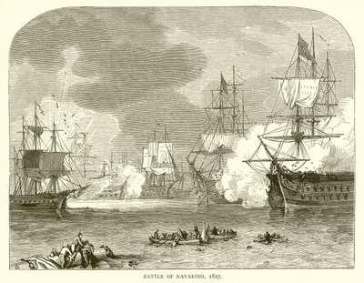 ナバリノの戦い、1827年 作： English School