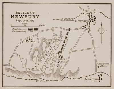 ニューベリーの戦い、1643年9月20日 作： English School