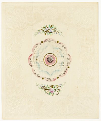 Be Thine, c.1830（カラープリントのバレンタイン、レースの縁取り付き 作： English School