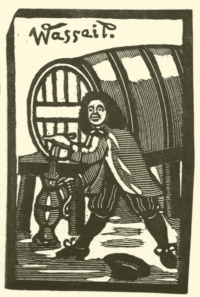 ビール樽（木版画 作： English School