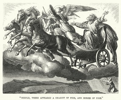 「見よ、火の戦車と火の馬が現れた」（エングレーヴィング） 作： English School