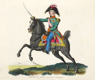 ベルナドット、スウェーデン皇太子、パブ。 1816年、ウィリアムマッドフォード作「ワーテルローの戦いの歴史的記述」からの挿絵 作： English School