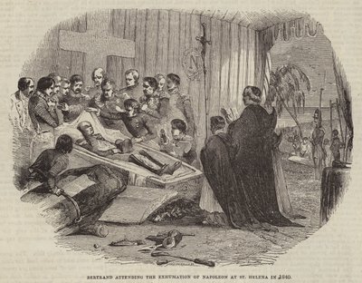 1840年にセントヘレナでナポレオンの発掘に参加したベルトラン 作： English School