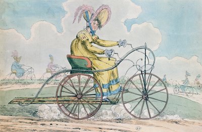 3つの車輪が付いた自転車、レディース趣味、1819年 作： English School