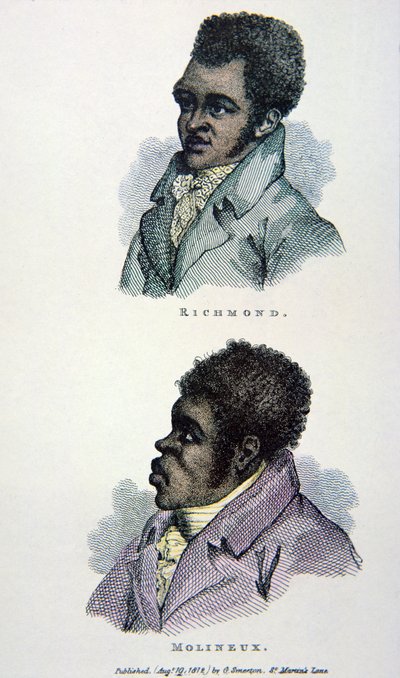 ビル・リッチモンドとトム・モリノー、1812年に出版されたプリント（カラーリトグラフ 作： English School