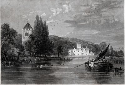 ビシャム・アビー（Bisham Abbey）。(彫刻、1850年頃) 作： English School