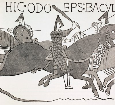 ヘイスティングスの戦いでオイデス司教が執務官を保持、1880年頃 作： English School