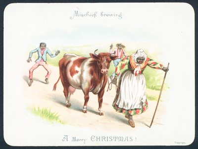 Vaca líder de mulher negra, cartão de Natal 作： English School
