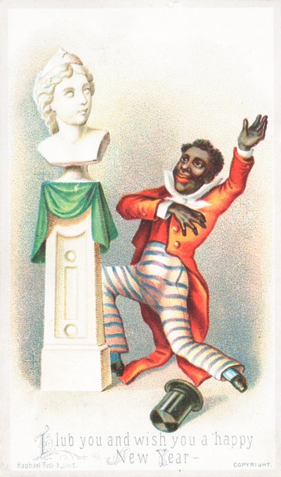 Homem negro falando com Bust! cartão de ano novo 作： English School