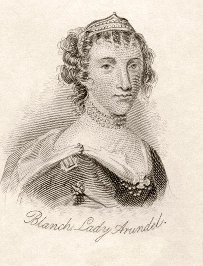 1825年に出版された「クラブの歴史辞典」からのワードの男爵夫人アランデル、ブランシュサマセット 作： English School