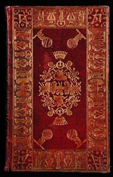 フリーメイソンのウィリアム・ラボック（1792年～1822年）が装丁した本（赤のモロッコ革と金の組み合わせ） 作： English School
