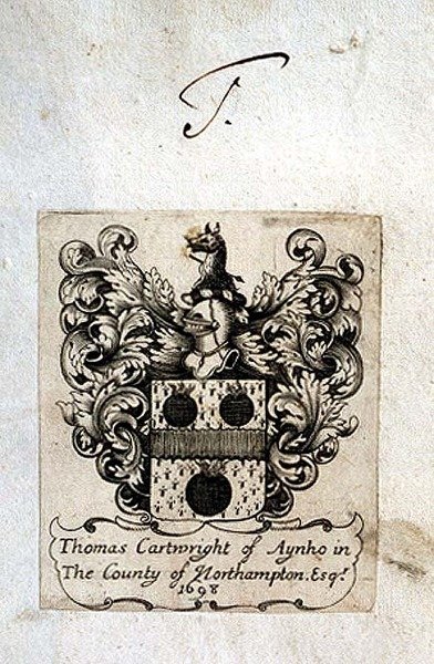 AynhoのThomas Cartwright (1671-1748)のブックプレート 作： English School