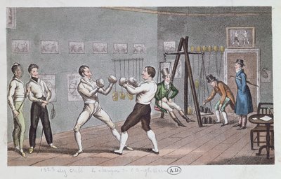 イギリスのボクシング、1823年（色の彫刻） 作： English School