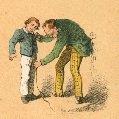 彼の仕立て屋によって測定されている少年 作： English School