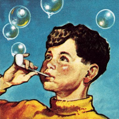 パイプから泡を吹く少年 作： English School