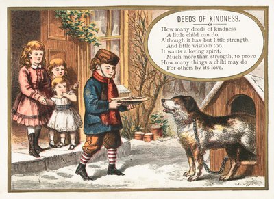 犬小屋、クリスマスカードの犬に餌をやる 作： English School
