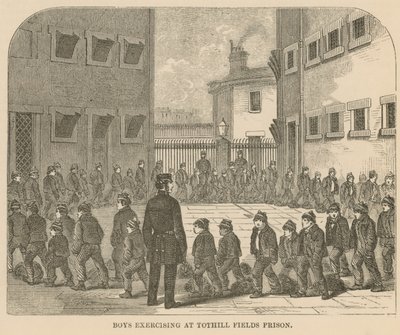 トシルフィールズ刑務所で運動している男の子 作： English School